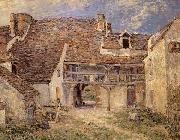 Courtyard of Farm at St-Mammes, Alfred Sisley